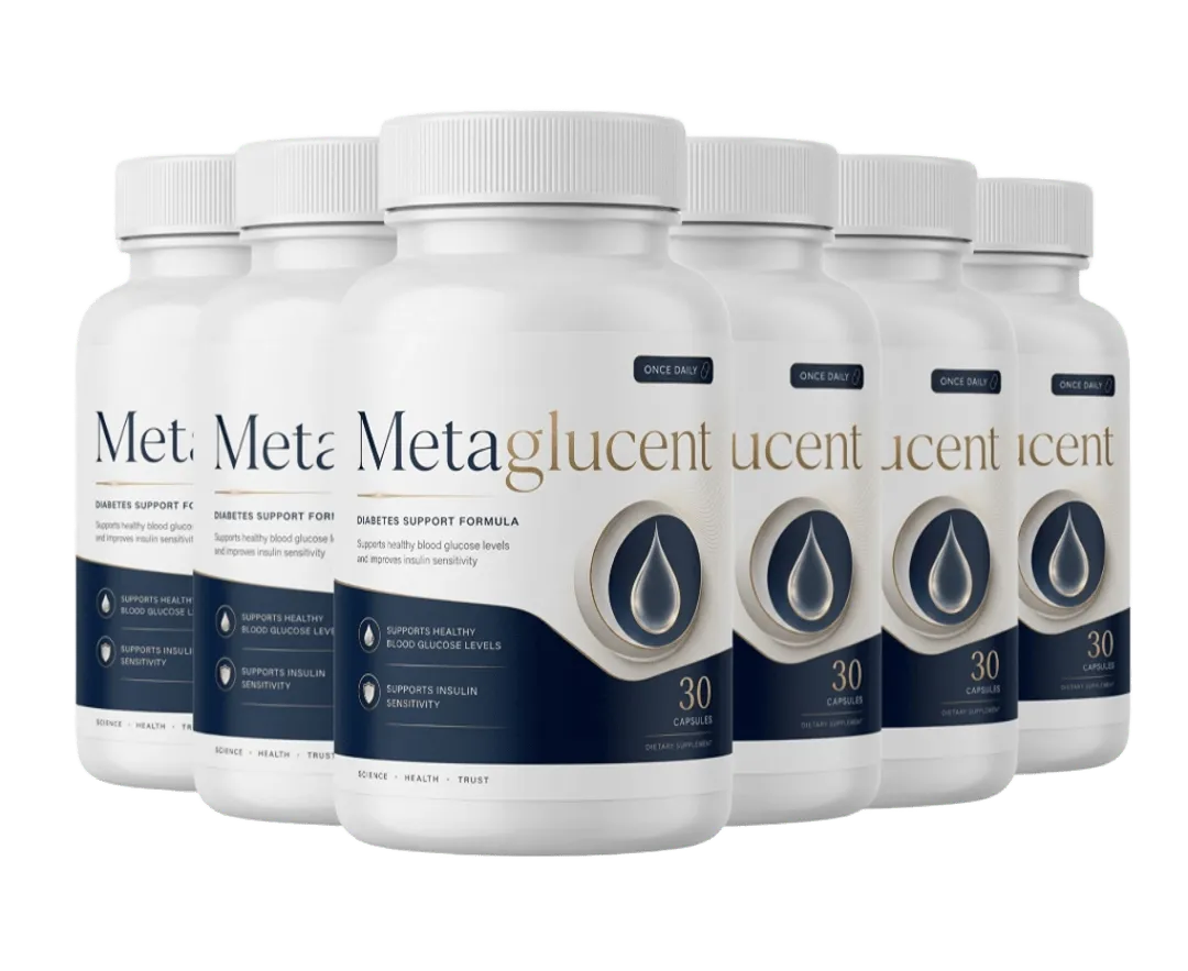 MetaGlucent daily blood sugar support capsules bottle with natural plant-based ingredients